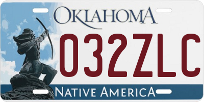 OK license plate 032ZLC