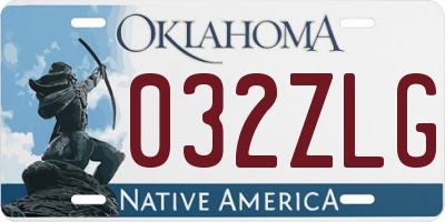 OK license plate 032ZLG