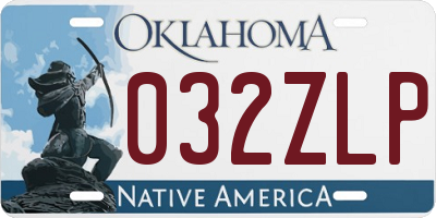 OK license plate 032ZLP