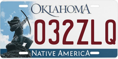 OK license plate 032ZLQ