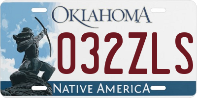 OK license plate 032ZLS