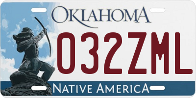 OK license plate 032ZML