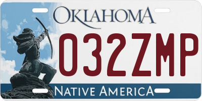 OK license plate 032ZMP