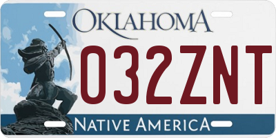 OK license plate 032ZNT