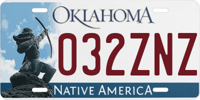 OK license plate 032ZNZ