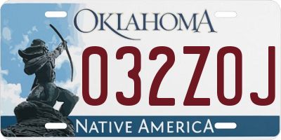 OK license plate 032ZOJ