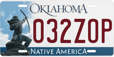 OK license plate 032ZOP