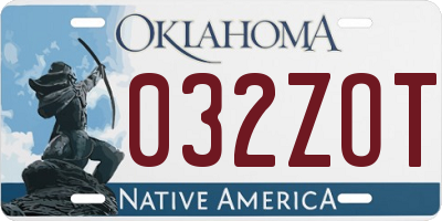 OK license plate 032ZOT