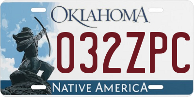 OK license plate 032ZPC