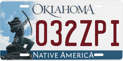 OK license plate 032ZPI