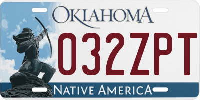 OK license plate 032ZPT