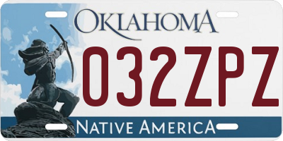 OK license plate 032ZPZ