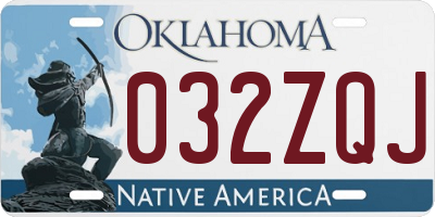 OK license plate 032ZQJ