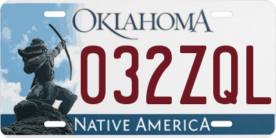OK license plate 032ZQL