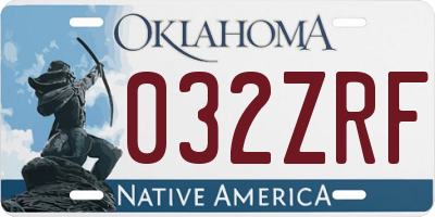 OK license plate 032ZRF