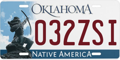 OK license plate 032ZSI