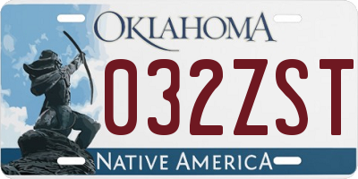 OK license plate 032ZST