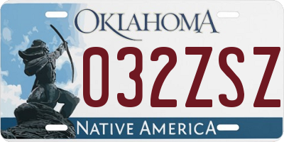 OK license plate 032ZSZ
