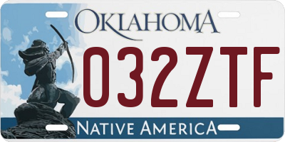 OK license plate 032ZTF