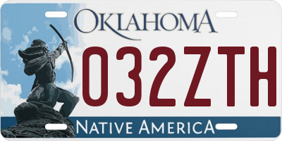 OK license plate 032ZTH