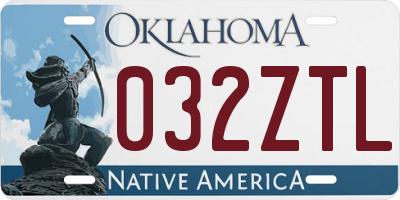 OK license plate 032ZTL