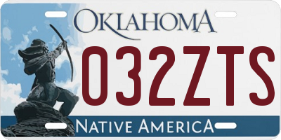 OK license plate 032ZTS