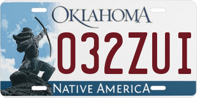 OK license plate 032ZUI