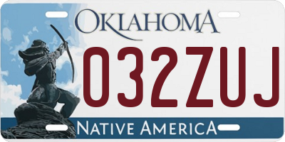 OK license plate 032ZUJ