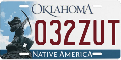 OK license plate 032ZUT