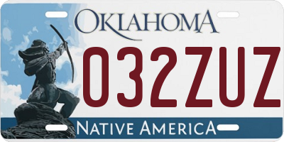 OK license plate 032ZUZ
