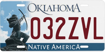 OK license plate 032ZVL