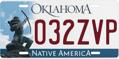 OK license plate 032ZVP