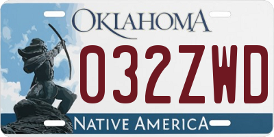 OK license plate 032ZWD