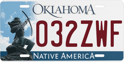 OK license plate 032ZWF