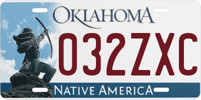 OK license plate 032ZXC