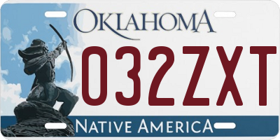 OK license plate 032ZXT