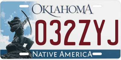 OK license plate 032ZYJ