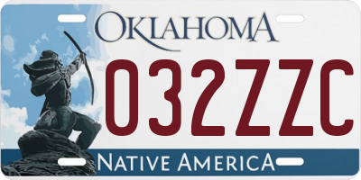 OK license plate 032ZZC