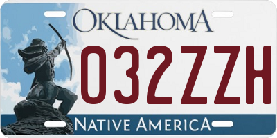 OK license plate 032ZZH