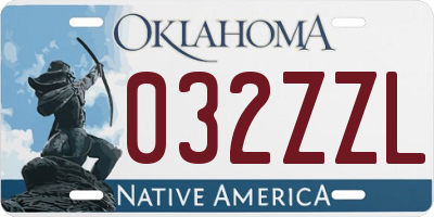 OK license plate 032ZZL