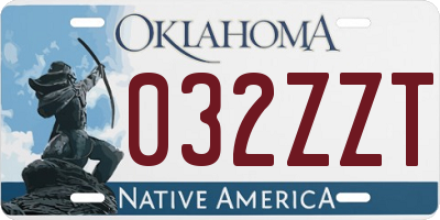 OK license plate 032ZZT