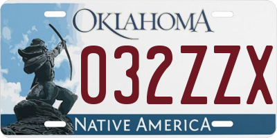 OK license plate 032ZZX