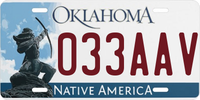 OK license plate 033AAV