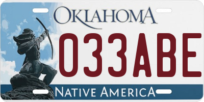 OK license plate 033ABE