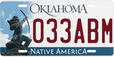 OK license plate 033ABM