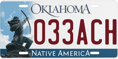 OK license plate 033ACH