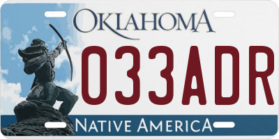OK license plate 033ADR
