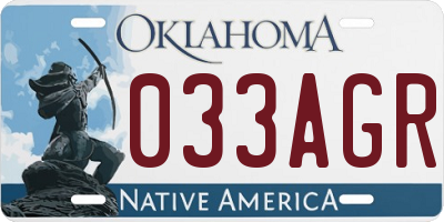 OK license plate 033AGR