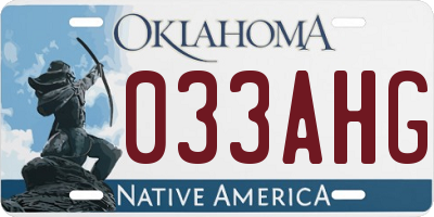 OK license plate 033AHG