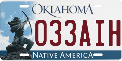 OK license plate 033AIH